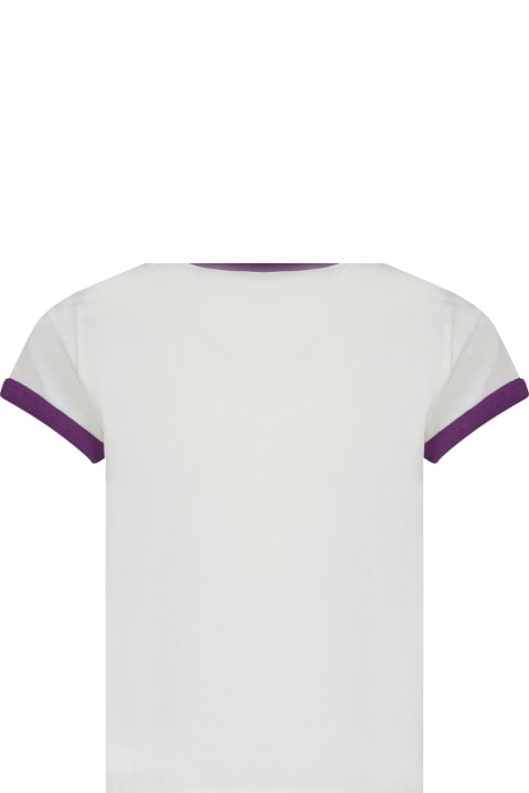 ガールズ Zadig & VoltaireのTシャツ＆ポロシャツ Zadig & Voltaire White T-shirt For Girl With Rhinestone Print