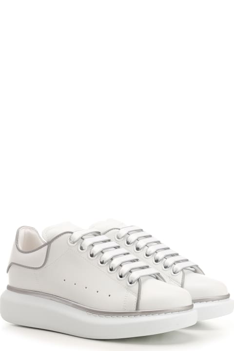 Sneakers for Women Alexander McQueen White Oversized Sneakers With Silver Piping