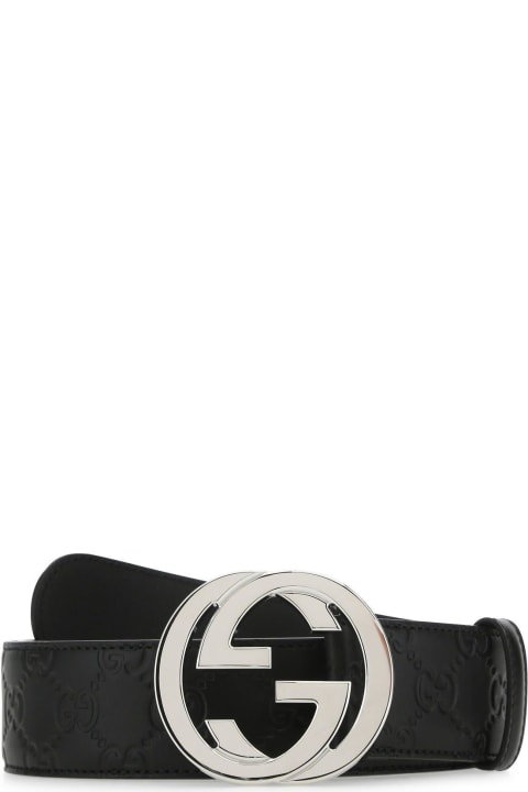 Belts for Men Gucci Black Leather Belt