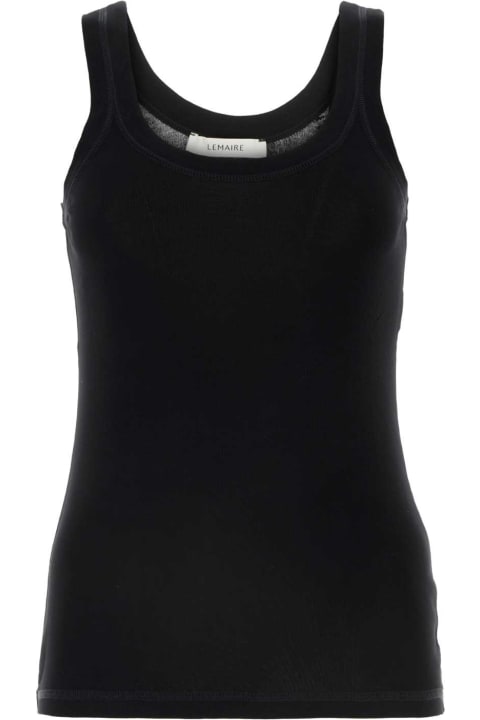 Lemaire Topwear for Women Lemaire Black Cotton Tank Top