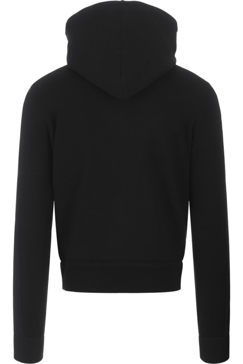 Moncler Sweaters for Women Moncler Padded Tricot Cardigan With Hood In Black