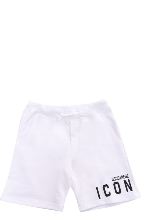 Bottoms for Boys Dsquared2 White Fleece Shorts