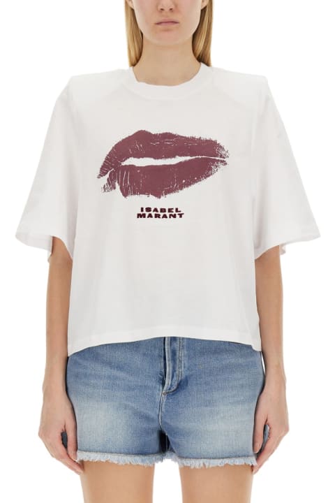 Topwear for Women Isabel Marant Lip-printed Crewneck T-shirt