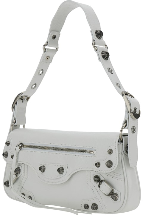 Fashion for Women Balenciaga 'le Cagole Xs' White Shoulder Bag With Front Flap In Leather Woman