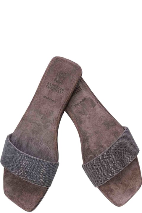 Sandals for Women Brunello Cucinelli Precious Slides