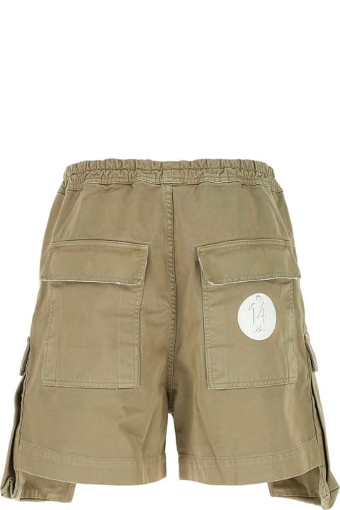 14 Bros Pants for Men 14 Bros Army Green Cotton Scanlon Bermuda Shorts