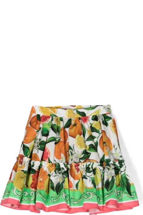 Bottoms for Girls Dolce & Gabbana Miniskirt With Orange And Lemon Print
