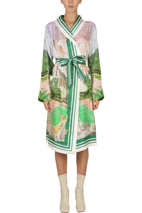ウィメンズ ジャンプスーツ Casablanca Robe With "tennis Club Prive" Print