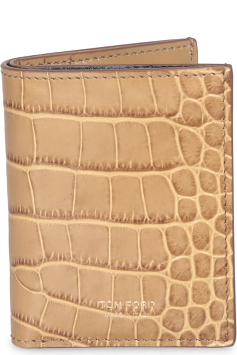 Fashion for Men Tom Ford Croco Beige Card Holder