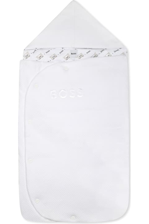 Hugo Boss Accessories & Gifts for Baby Boys Hugo Boss White Sleeping Bag For Baby Girl With Panda