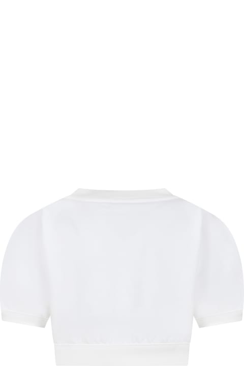 Fendi for Girls Fendi White Sweatshirt For Girl With Logo