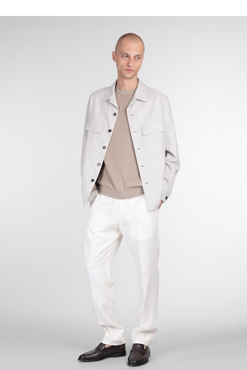 Zegna معاطف وجواكت لـ القسم الرجالي Zegna Casual Jacket In Beige Linen