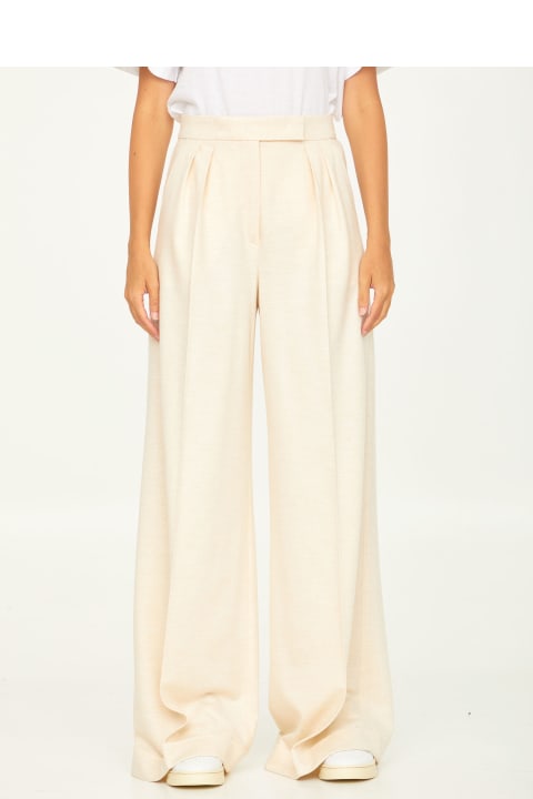 Putty-colored Wool Trousers
