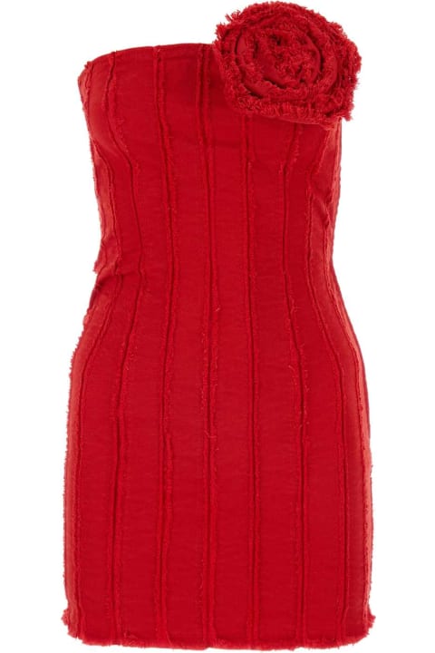 Blumarine for Women Blumarine Red Stretch Cotton Mini Dress