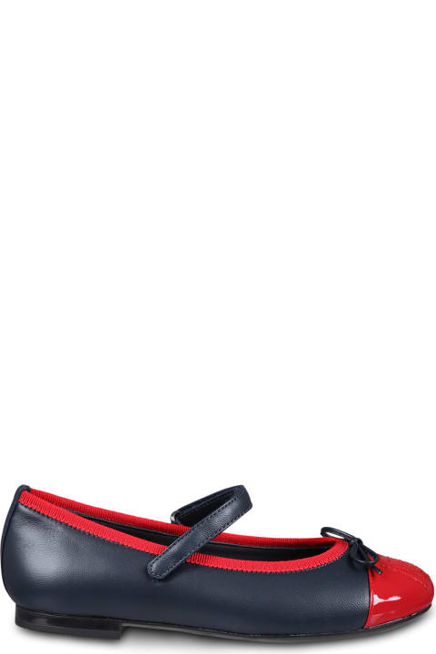 Shoes for Girls Dolce & Gabbana Blue Ballet Flats For Girl With Logo Dg