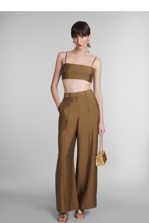Cult Gaia Pants & Shorts for Women Cult Gaia Janine Pants In Brown Wool And Polyester