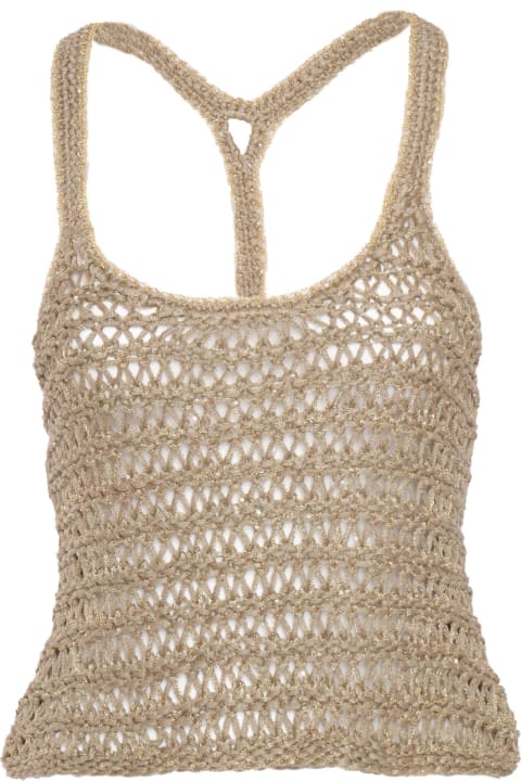 Alberta Ferretti Topwear for Women Alberta Ferretti Gold Crochet Top