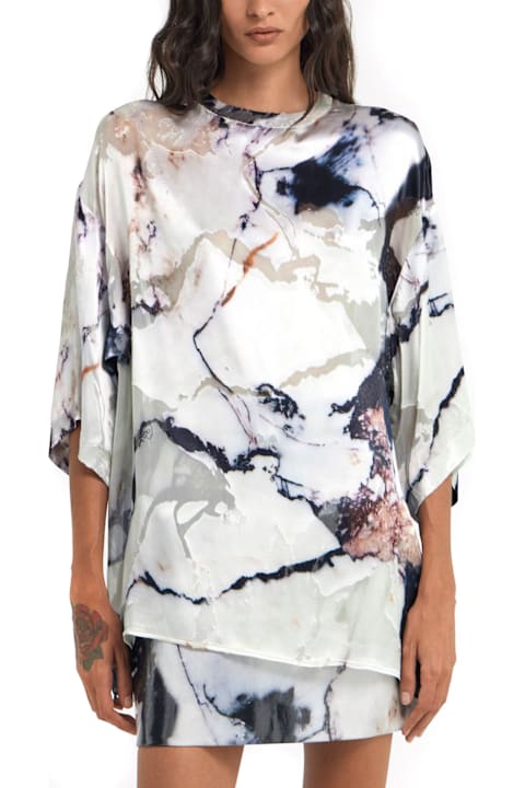 Roberto Cavalli ملابس علوية لـ السيدات Roberto Cavalli Marble-print Blouse