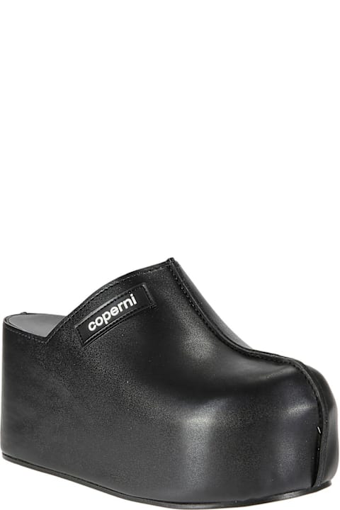 Coperni الصنادل لـ السيدات Coperni Logo Patch Clog Wedge