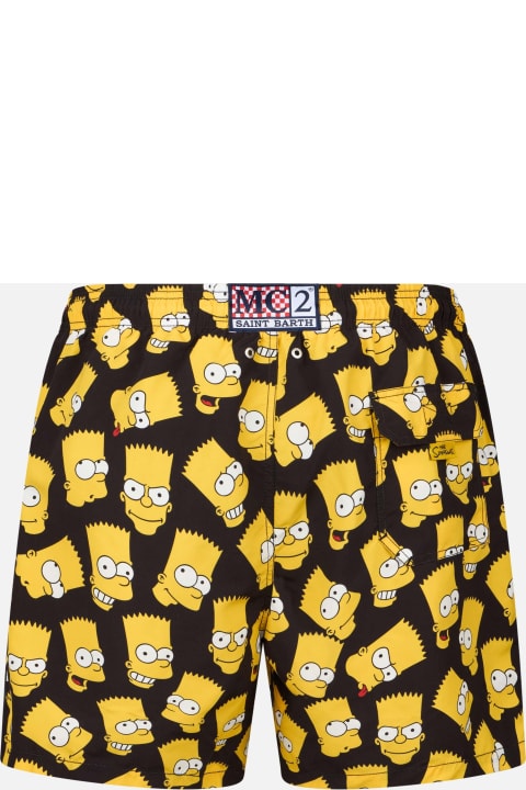 Homeware MC2 Saint Barth Man Mid-length Gustavia Swim-shorts With Bart Simpson Print | The Simpsons Special Edition