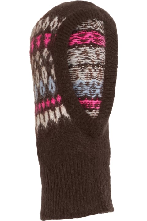 Homeware MC2 Saint Barth Woman Ultra Soft Brown Balaclava With Icelandic Pattern