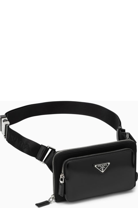 Bags for Men Prada Black Leather Shoulder Bag