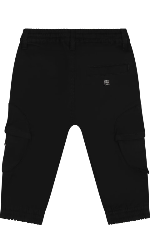 ベビーボーイズのセール Givenchy Black Trousers For Baby Boy With Logo
