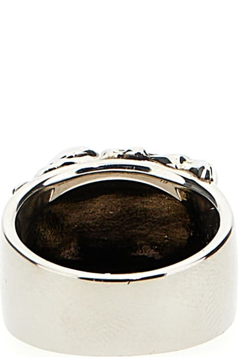 Jewelry for Men Alexander McQueen Floral Skull Ring