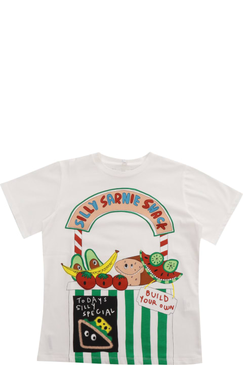 Topwear for Baby Girls Stella McCartney Kids White T-shirt With Prints