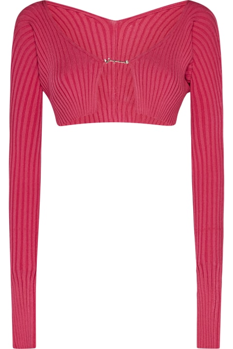 Jacquemus Sweaters for Women Jacquemus Pralu Ribbed Cropped Cardigan