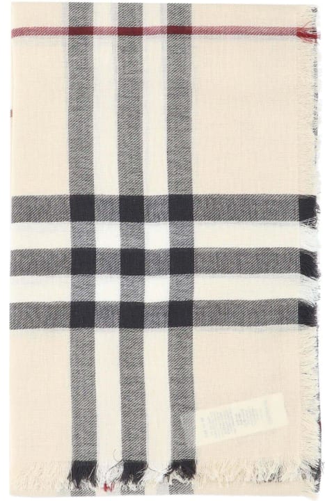 Scarves for Men Burberry Check Printed Frayed-edge Scarf