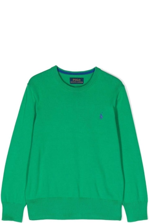 Polo Ralph Lauren for Kids Polo Ralph Lauren Green Sweater With Logo In Cotton Boy