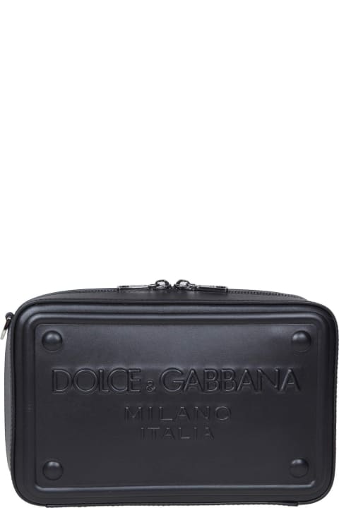 Dolce E Gabbana Smooth Calfskin Shoulder Bag Color Black