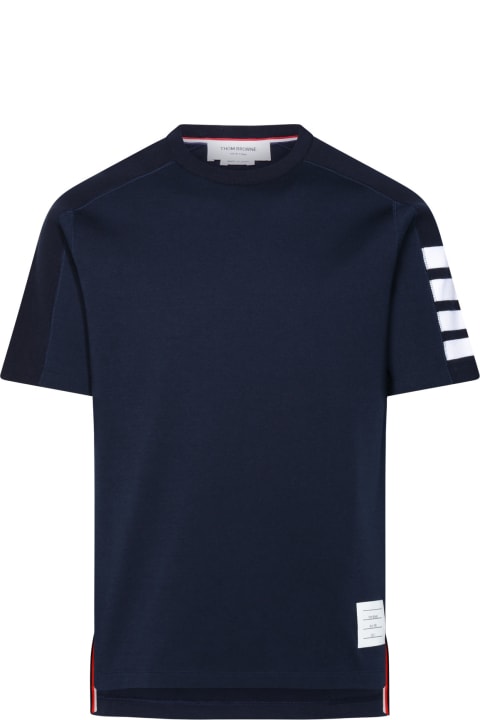Thom Browne Topwear for Men Thom Browne Navy Cotton T-shirt