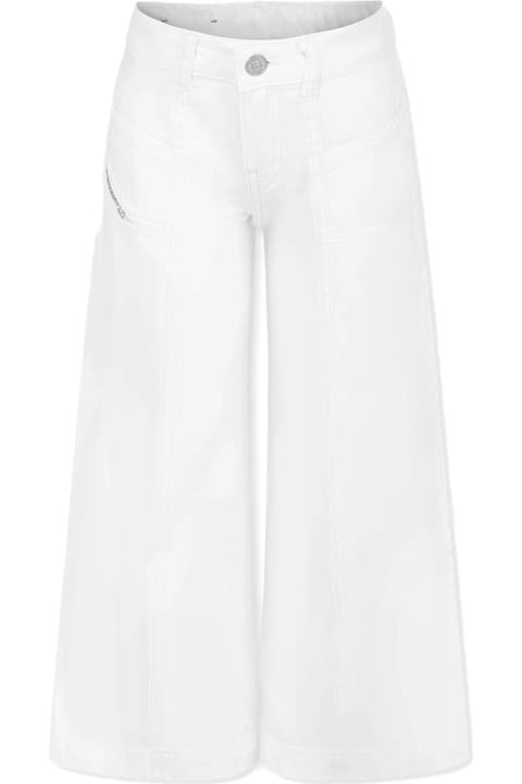 Homeware Diesel White Jeans For Girl With Logo