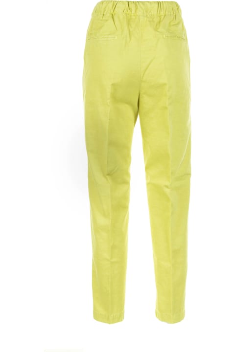 Myths Pants & Shorts for Women Myths Yellow High-waisted Trousers With Drawstring