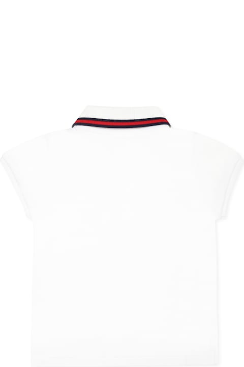 Gucci T-Shirts & Polo Shirts for Baby Girls Gucci White Polo Shirt For Baby Boy With Web Detail