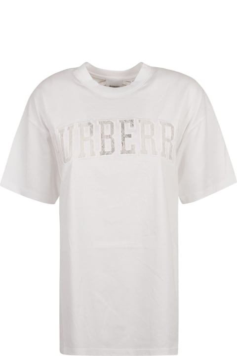Burberry Women Burberry Logo Lace T-shirt