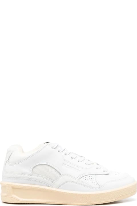 Jil Sander for Women Jil Sander Cow Leather And Fabric Mesh Mid Cut Sneakers