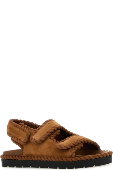 Bottega Veneta Sandals for Women Bottega Veneta Caramel Suede Jack Sandals