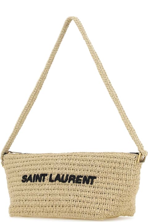 Betting On Bags for Men Saint Laurent Raffia Tuc Le Shoulder Bag