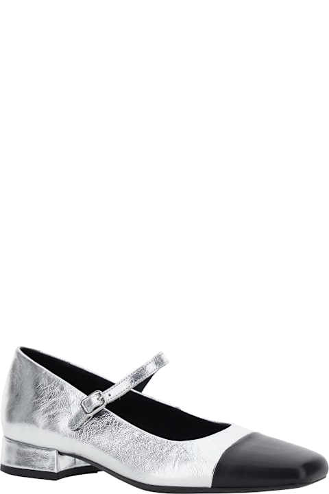 Vagabond Shoes for Women Vagabond 'debby' Silver Colored Slingback Pump With Adjustable Strap In Leather Woman