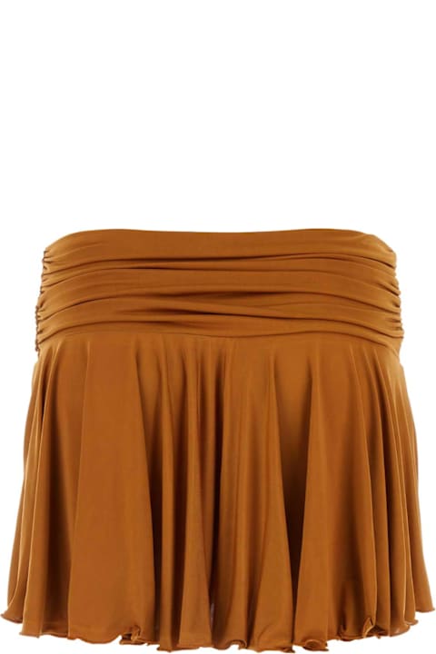 Gimaguas Skirts for Women Gimaguas Caramel Stretch Polyester Mini Skirt