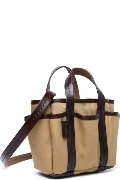 Totes for Women Max Mara 'giardiniera' Brown Cotton Mini Bag
