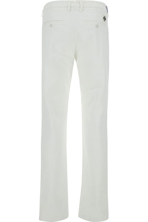 Jacob Cohen Clothing for Men Jacob Cohen 'bobby' Slim White Pants With Logo Patch In Cotton Man