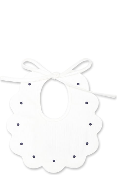 Little Bear for Kids Little Bear White Bib For Baby Boy With Polka Dots