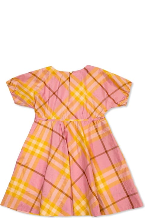 Sale for Girls Burberry Checked Short Sleeved Dress