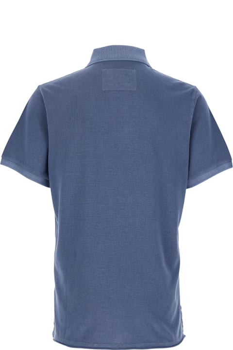 ERL for Kids ERL Polo Con Colletto Classico E Logo Lettering Sul Fronte In Cotone Blu Uomo