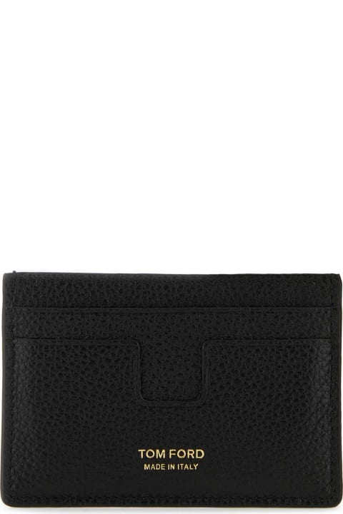 Accessories for Men Tom Ford Black Leather Card Holder
