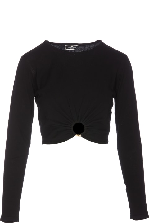 Sweaters for Women Elisabetta Franchi Cropped Top With Ring Elisabetta Franchi